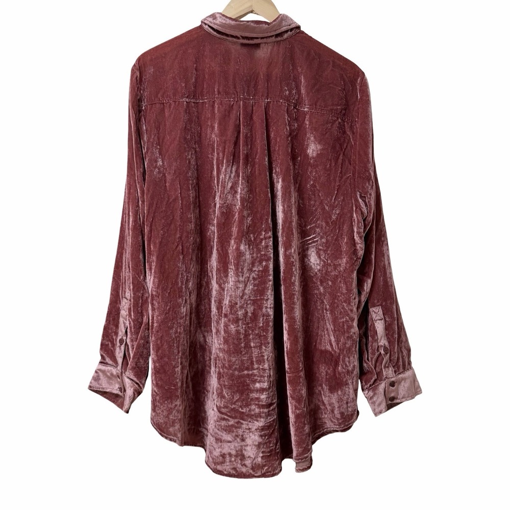 Torrid Lizzie Velvet Button Up Tunic Shirt Size 2X Wild Ginger Whimsigoth Fairy - Picture 2 of 7